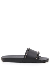 Valentino Garavani 'Rockstud' Slides   Black