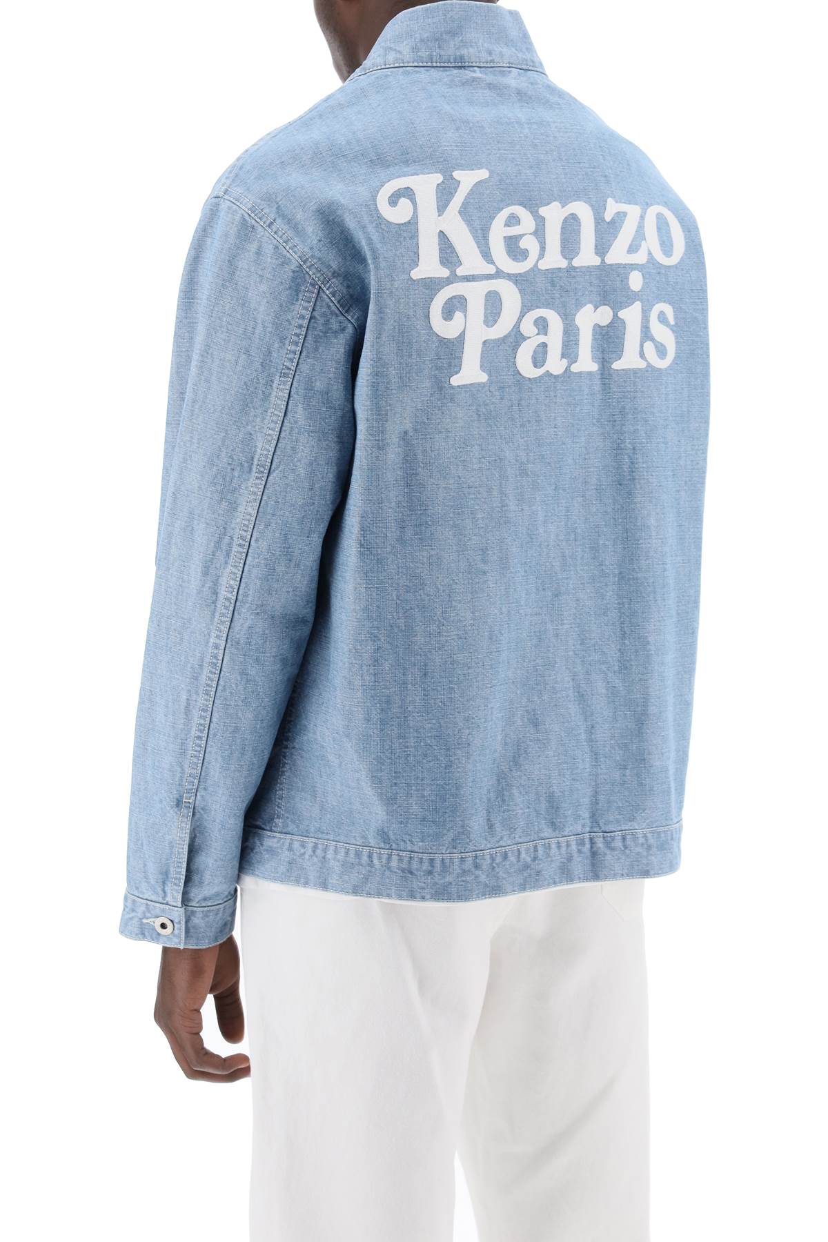 Kenzo Kimono Jacket In Japanese Denim   Light Blue