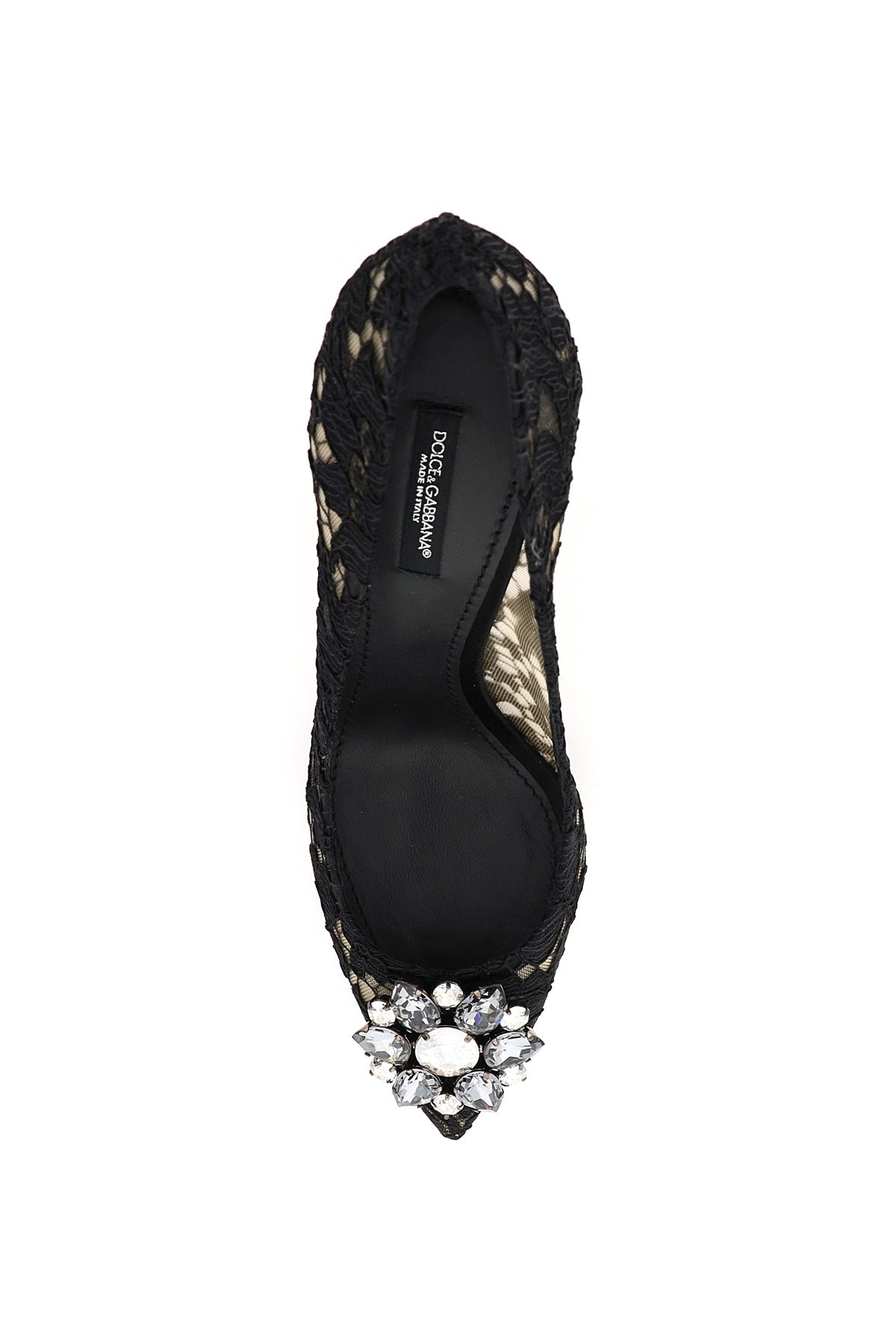 Dolce & Gabbana Lace Bellucci Pumps With Broche   Black