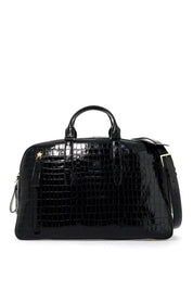 Tom Ford Embossed Crocodile Leather Buckley D   Black