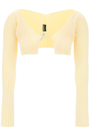 Jacquemus La Maille Pralù Micro Cardigan   Yellow