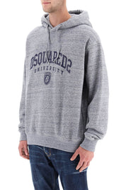 Dsquared2 Logo Print Melange Hoodie   Grey