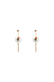 Saf Safu 'Pearl & Roses' Hoop Earrings   Gold