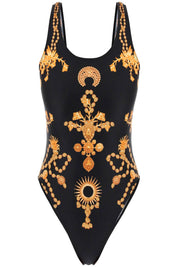 Marine Serre 'Ornament Jewelry' One Piece Swimsuit   Black