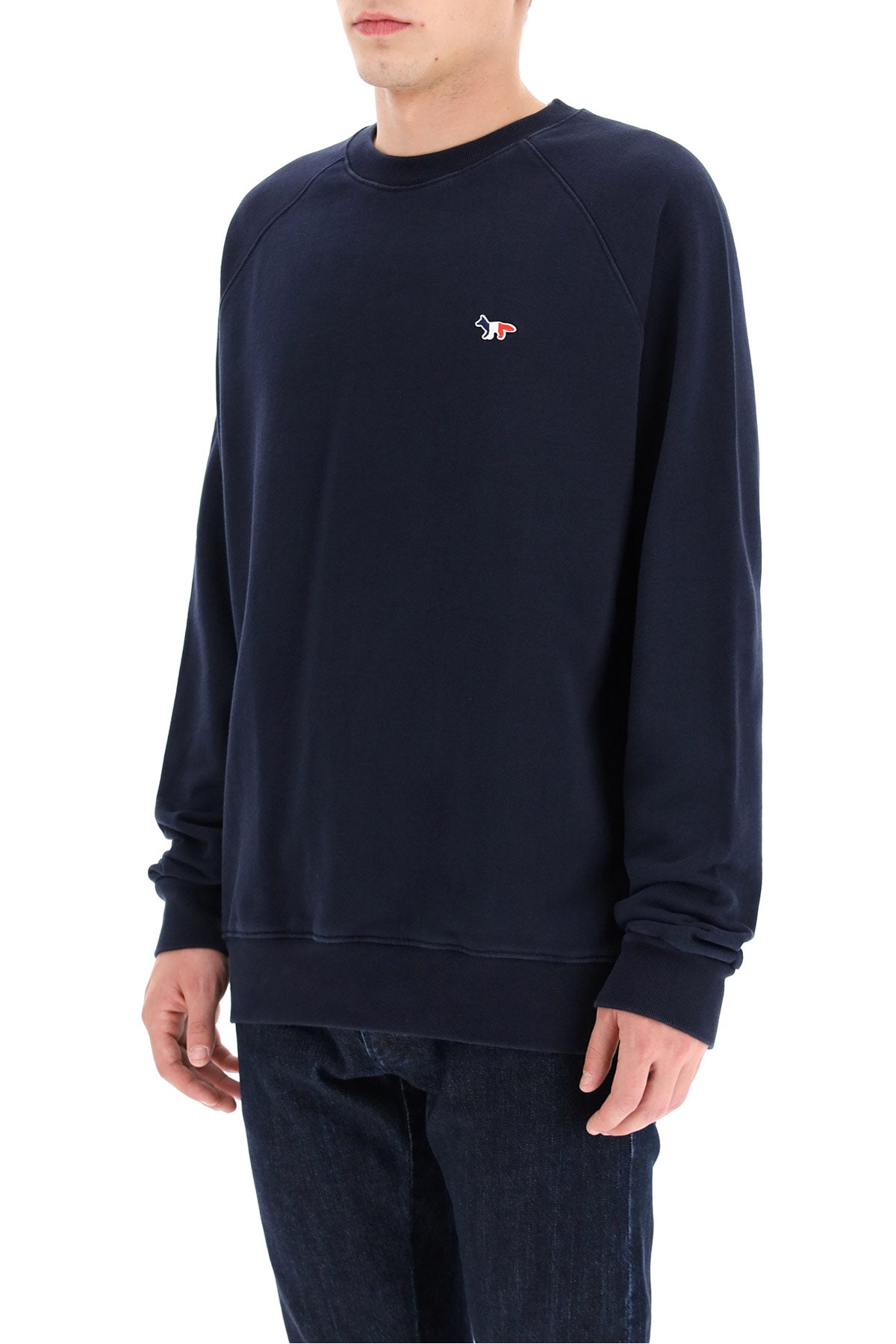 Maison Kitsune Tricolor Fox Sweatshirt   Blue