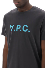 A.P.C. Flocked Vpc Logo T Shirt   Grey