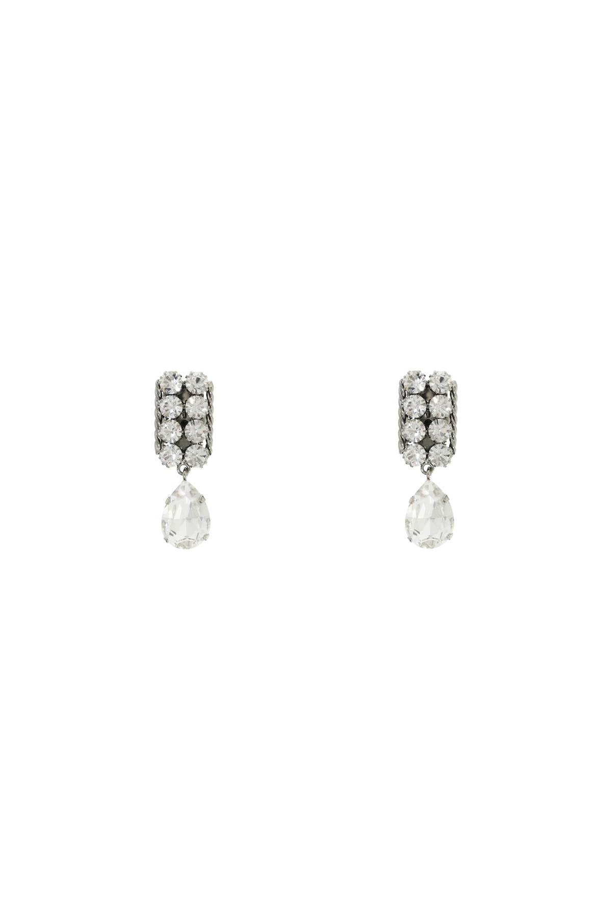 Alessandra Rich Dangling Clip On Earrings   Silver