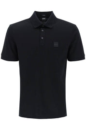 Boss Mercerized Cotton Polo Shirt   Black