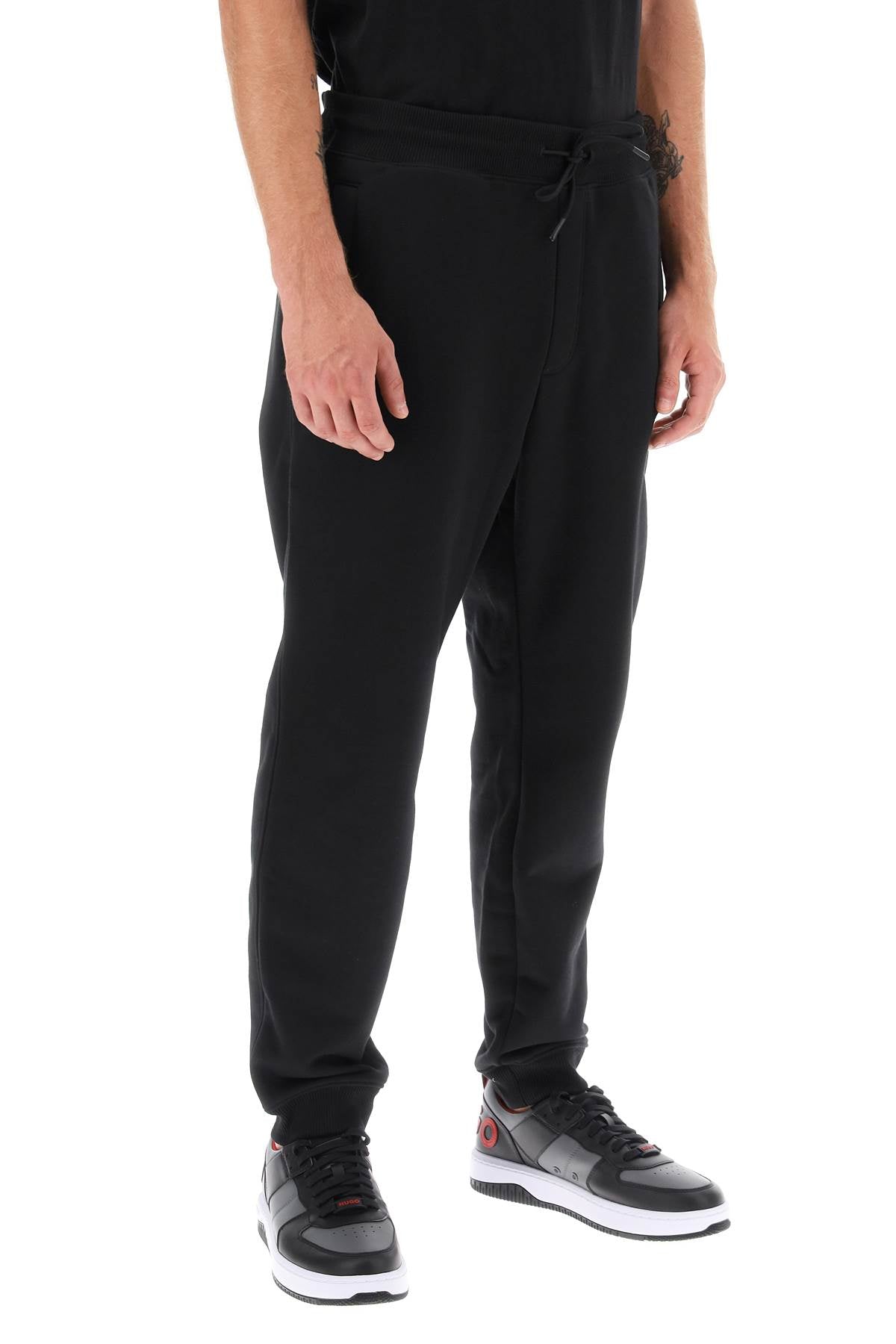 Hugo Drokko Double Logo Sweatpants   Black