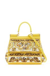 Dolce & Gabbana Medium Sicily Handbag With Maiolica Embroidery   Yellow