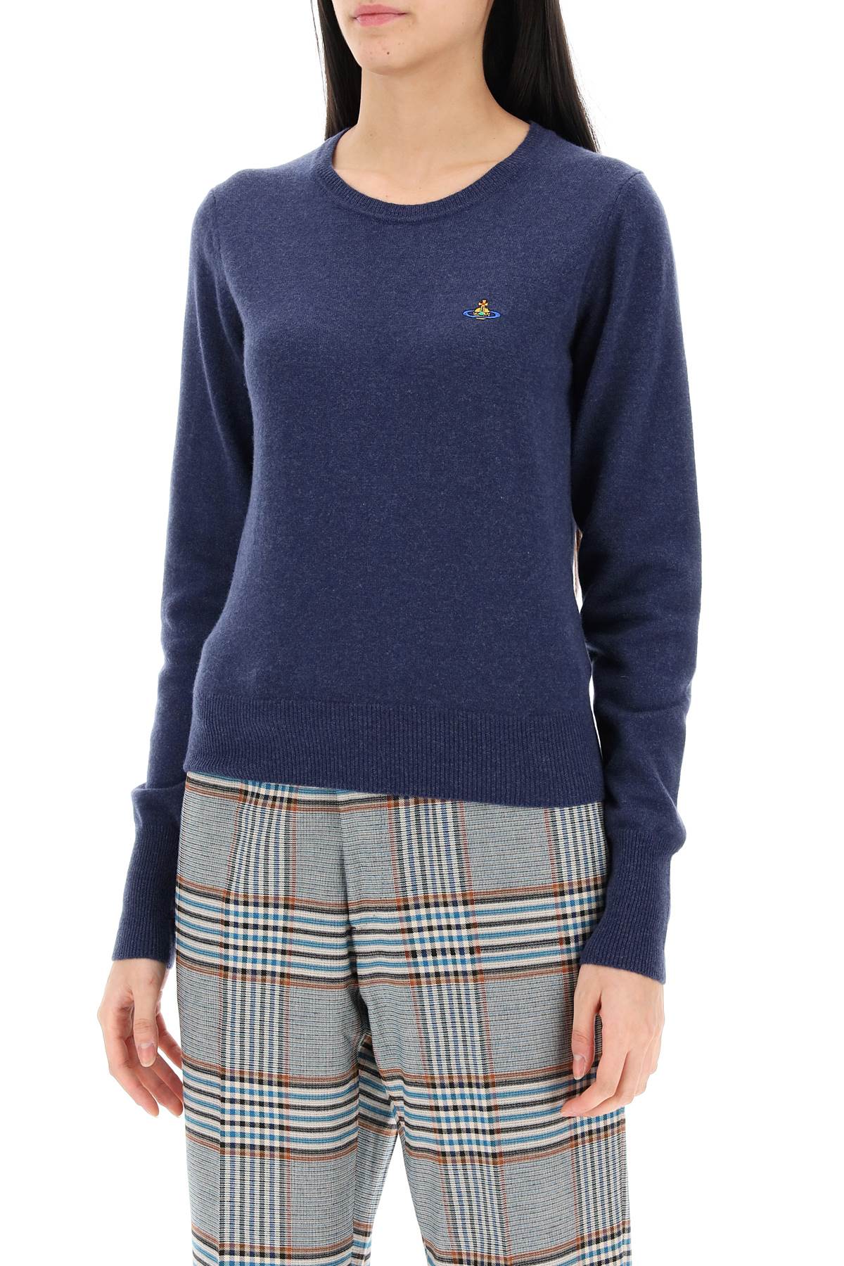 Vivienne Westwood Bea Cardigan With Logo Embroidery   Blue