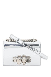 Alexander Mcqueen Mini Jewelled Satchel Bag   Silver