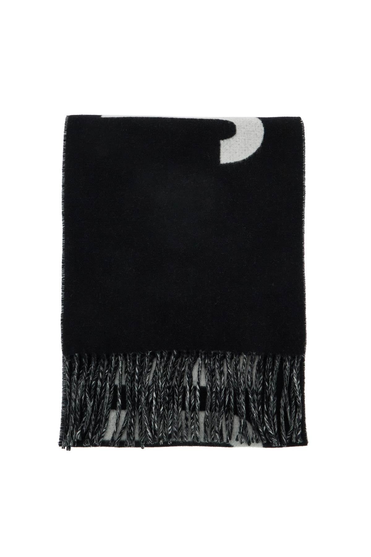 Jacquemus Logo Wool Scarf   Black