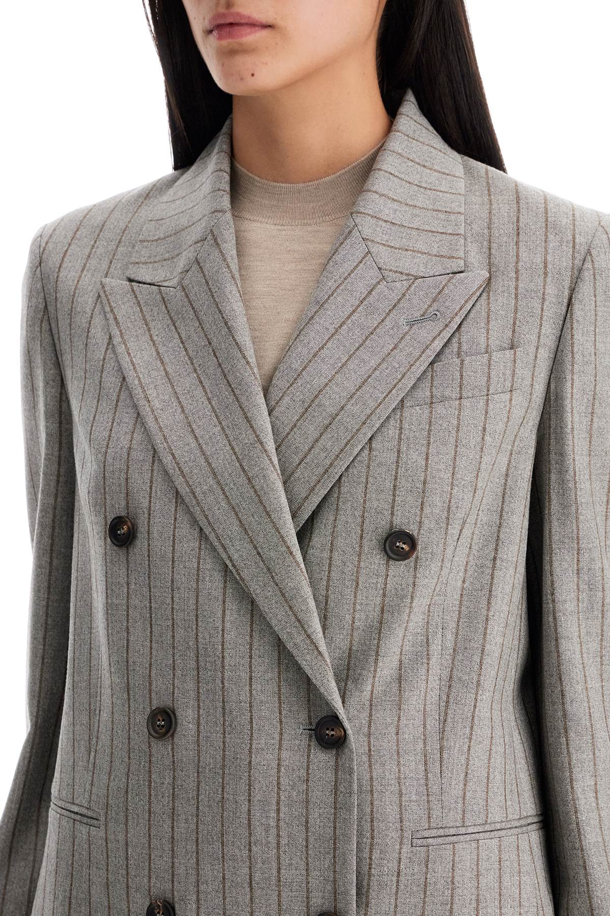 Brunello Cucinelli Double Breasted Mouliné P   Grey