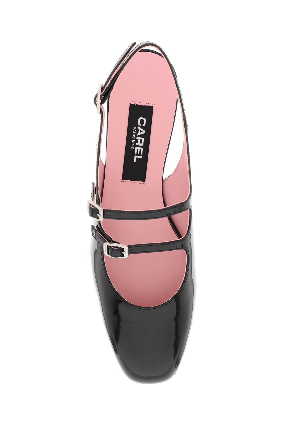 Carel Patent Leather Pêche Slingback Mary Jane   Black