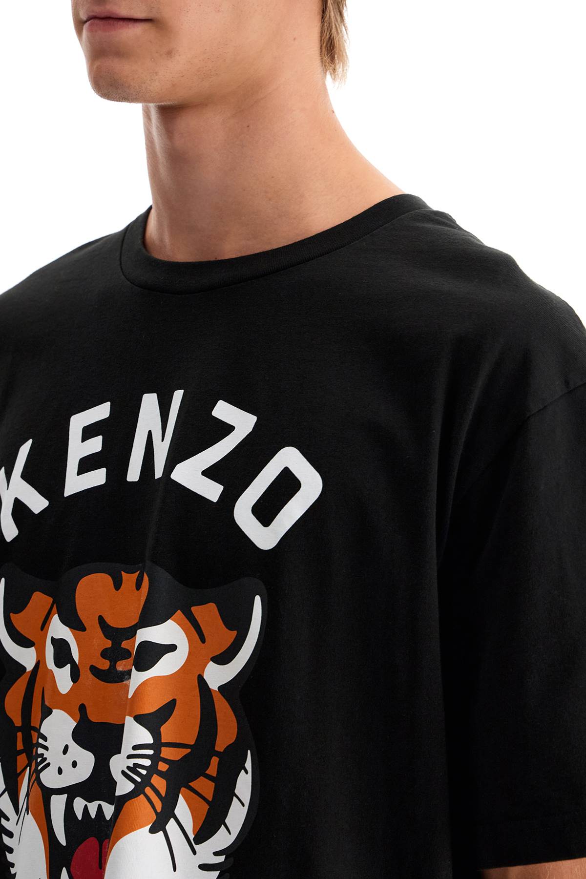 Kenzo Lucky Tiger Oversized T Shirt   Black