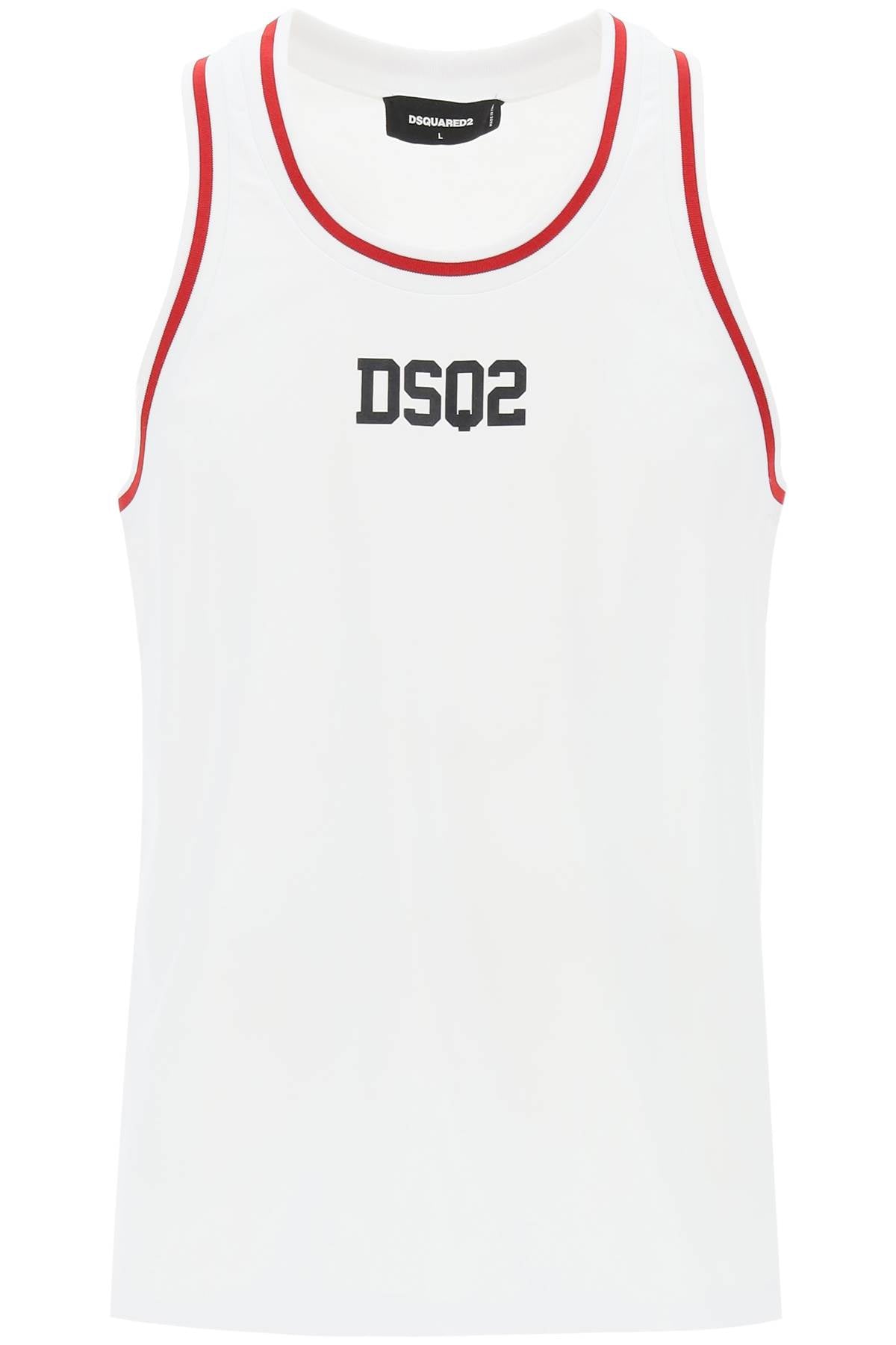 Dsquared2 Replace With Double Quotecotton Dsq2 Cool Tank   White