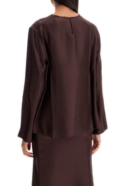 Loulou Studio Silk Adalyn Blouse   Brown