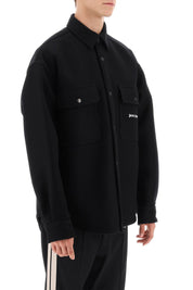 Palm Angels Heavy Wool Overshirt   Black