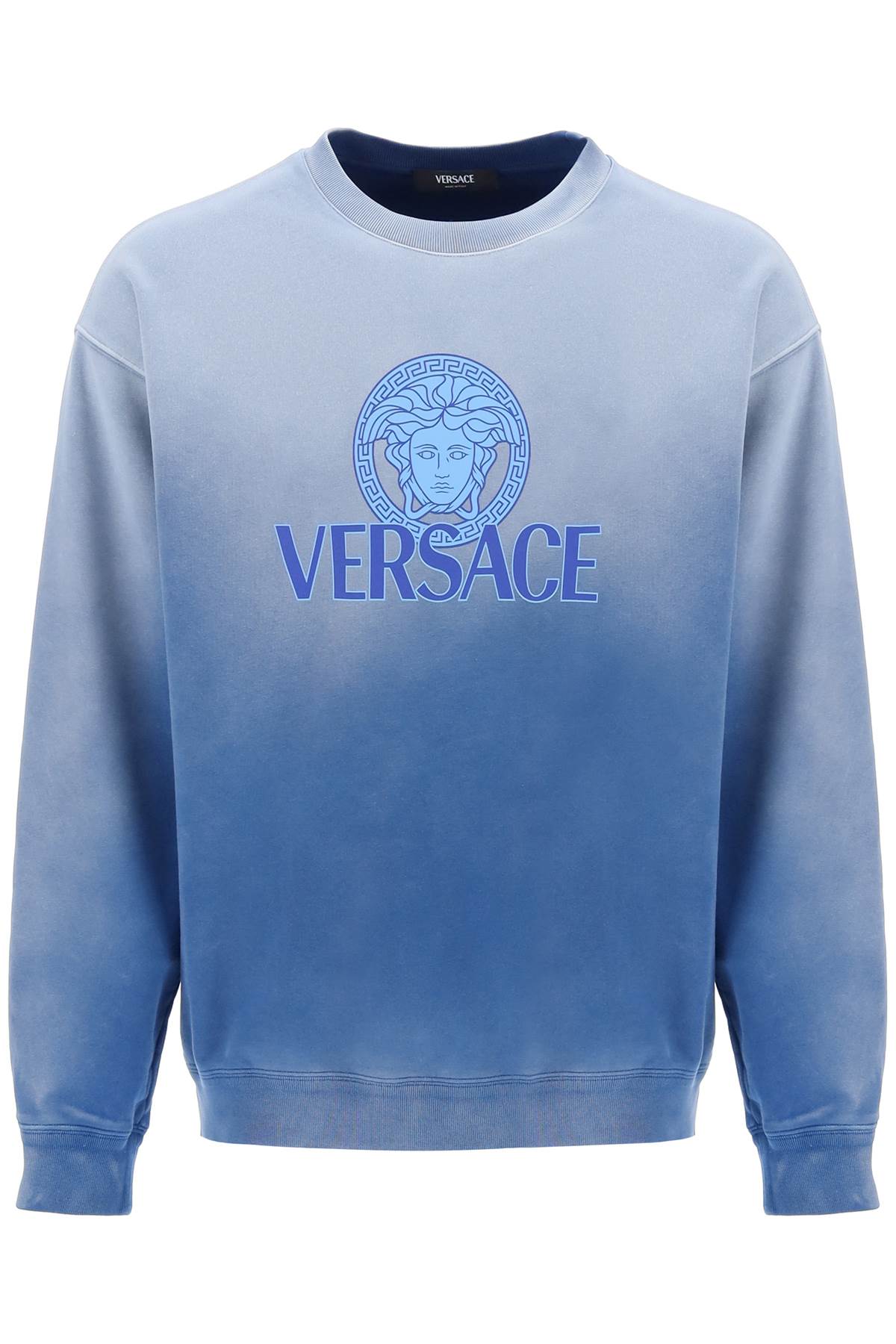 Versace Replace With Double Quotegradient Medusa Sweatshirt   Blue