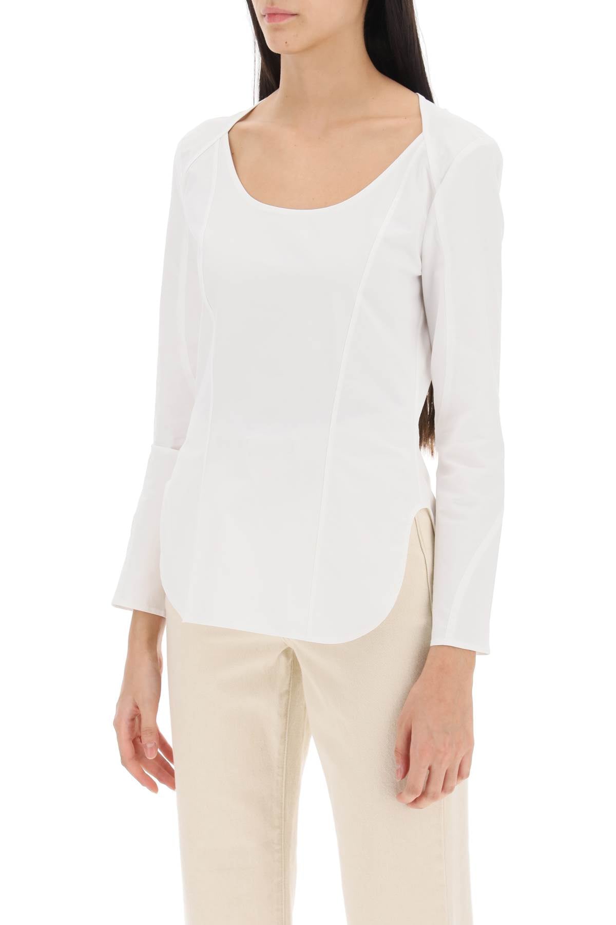 By Malene Birger Leiya Poplin Blouse   White