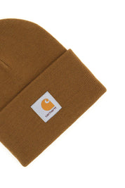 Carhartt Wip Beanie Hat With Logo Patch   Brown