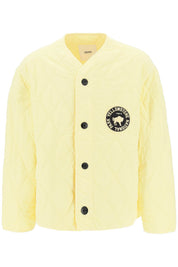 Oamc 'Denali' Quilted Jacket With Print And Embroidery At Back   Yellow