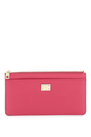 Dolce & Gabbana Cardholder Pouch In Dauphine Calfskin   Pink