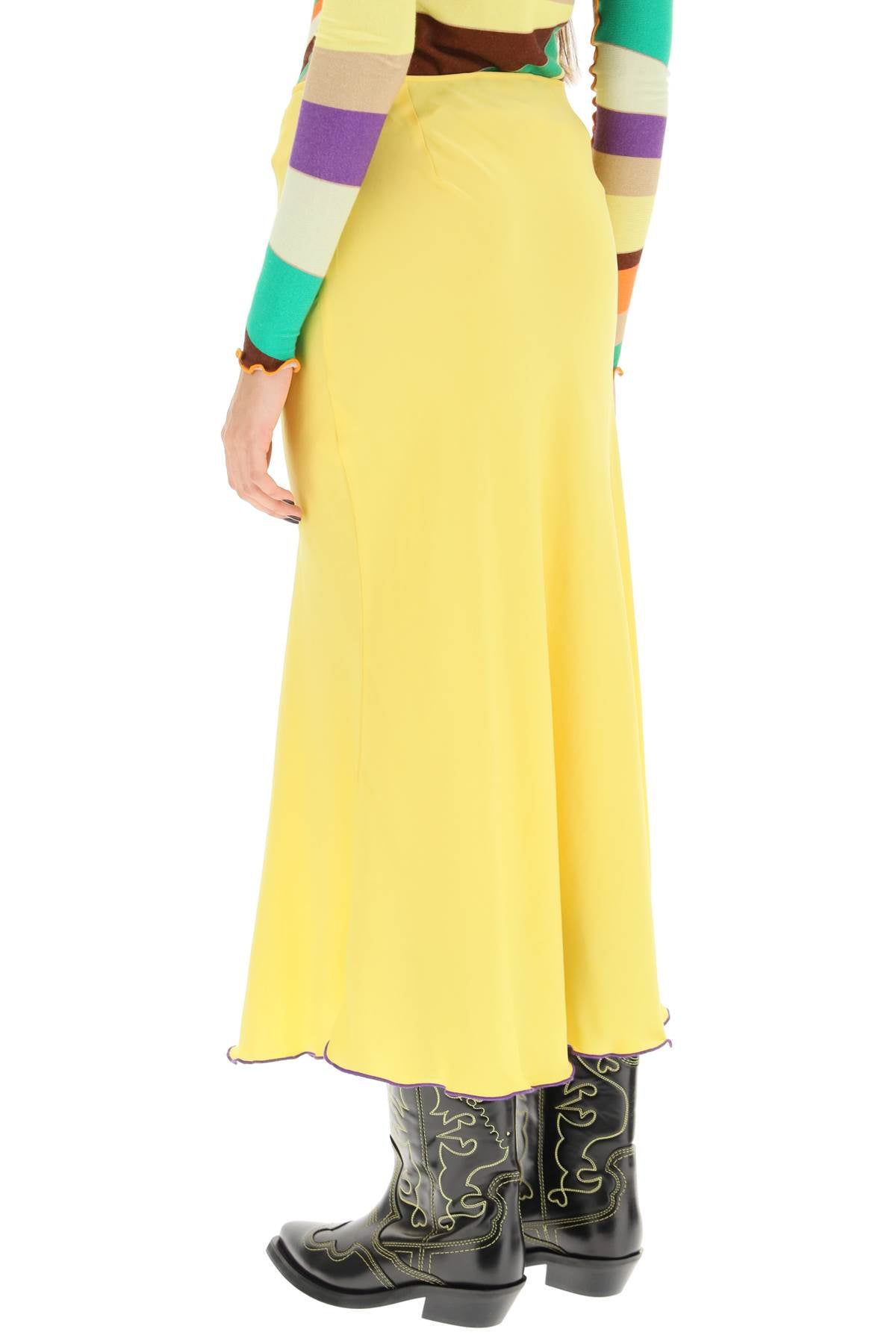 Siedres 'Prim' Satin Midi Skirt   Yellow