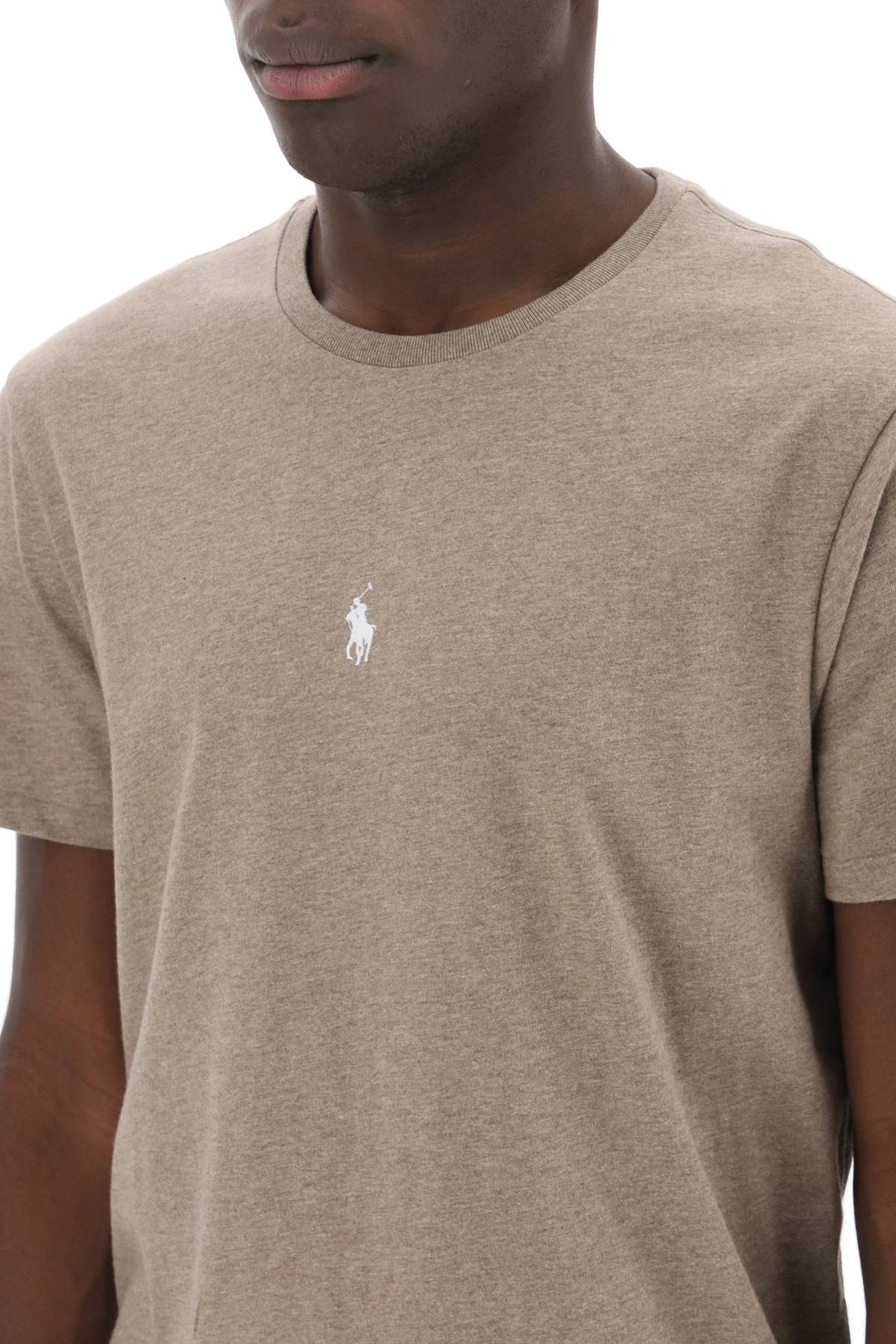 Polo Ralph Lauren Custom Slim Fit Crew Neck T Shirt   Khaki