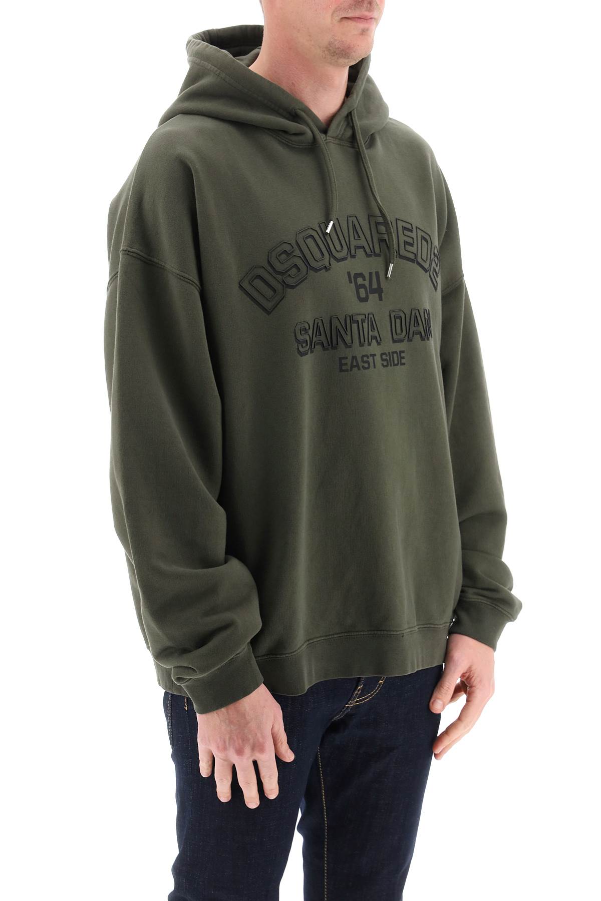 Dsquared2 Hoodie With Logo Print   Khaki