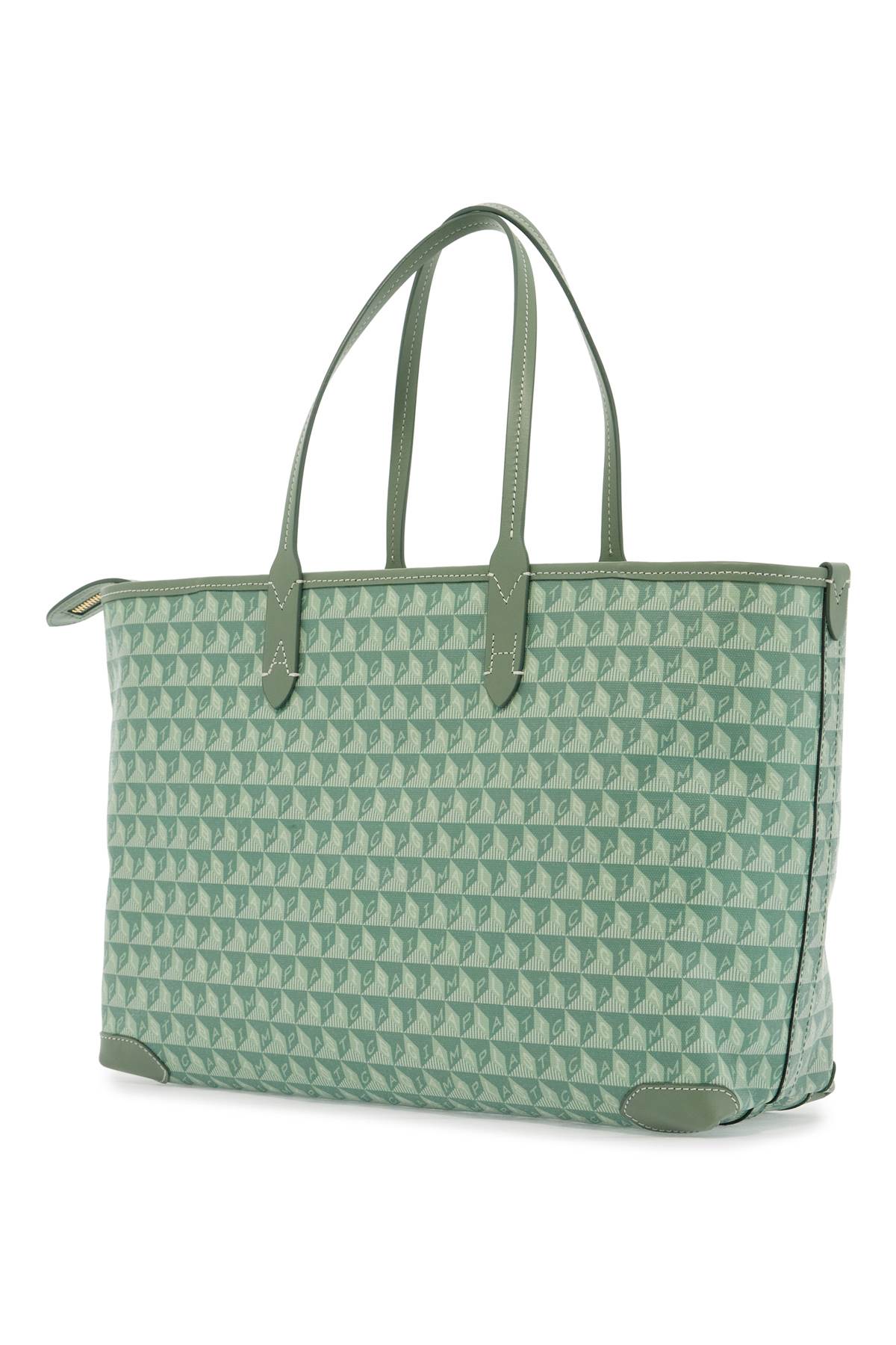 Anya Hindmarch "i Am A Plastic Bag Eyes Zipped Tote Bag   Green