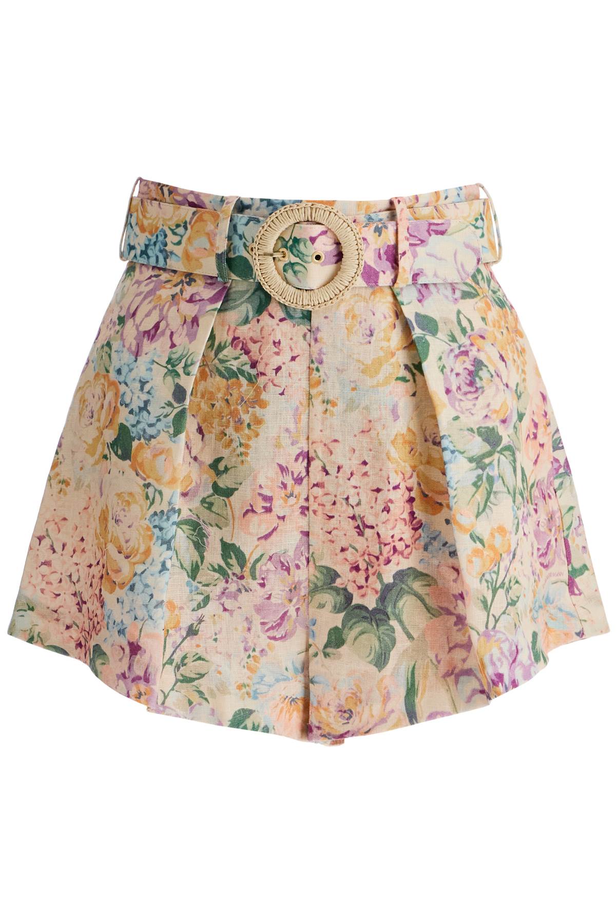 Zimmermann Halliday Linen Tuck Shorts   Multicolor