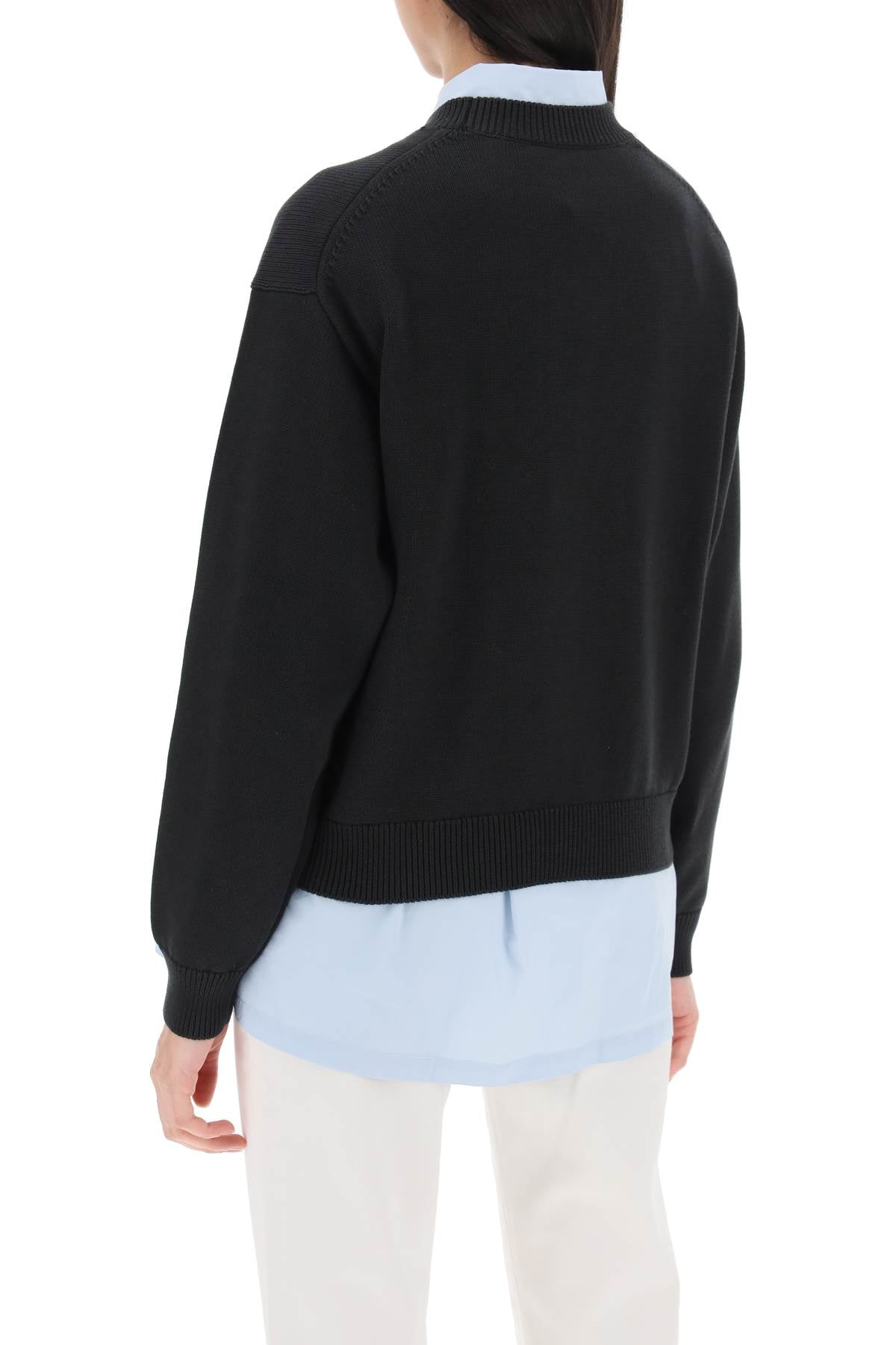 Kenzo Bokè Flower Sweater In Organic Cotton   Black