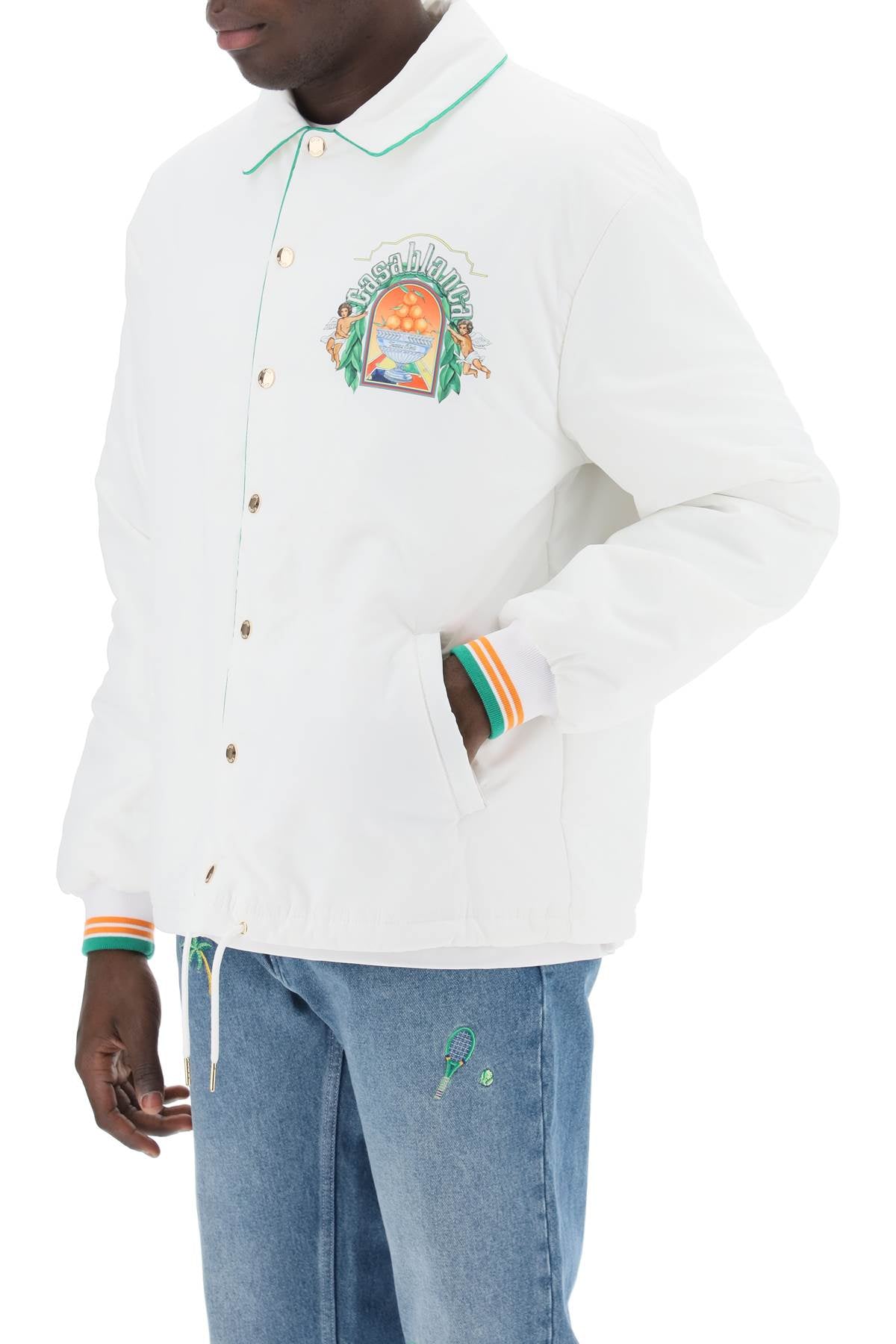 Casablanca Triomphe D'orange Padded Blouson Jacket   White