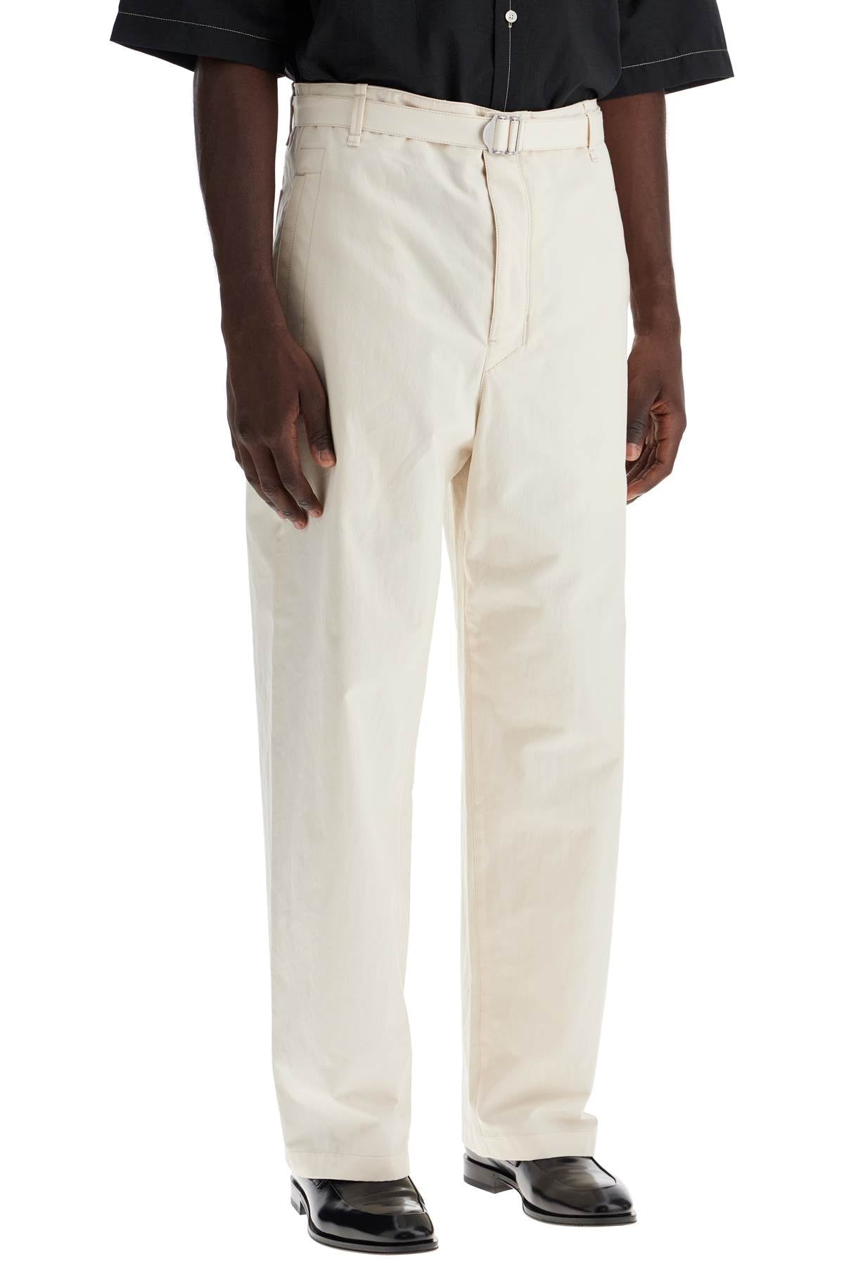 Lemaire Straight Cut Pants With Belt   White