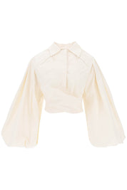 Jacquemus Le Haute Bahia Boule Balloon Sleeve Shirt   White