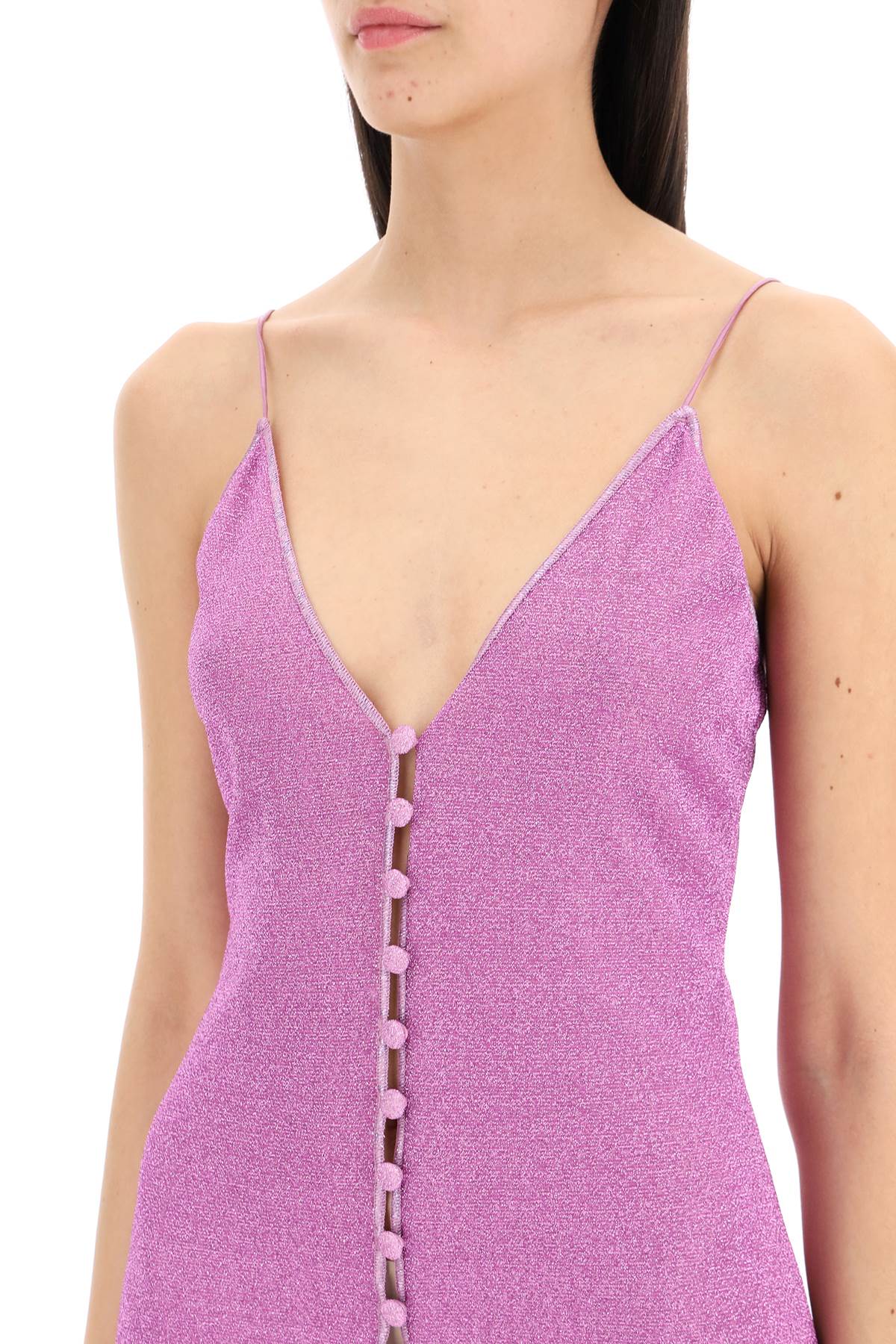 Oséree Lurex Knit Midi Dress In   Pink