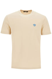 Versace Medusa Embroidered T Shirt   Beige