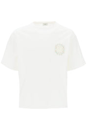 Etro Floral Pegasus Embroidered T Shirt   White