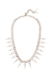 Alessandra Rich Choker With Crystals And Spikes   Silver