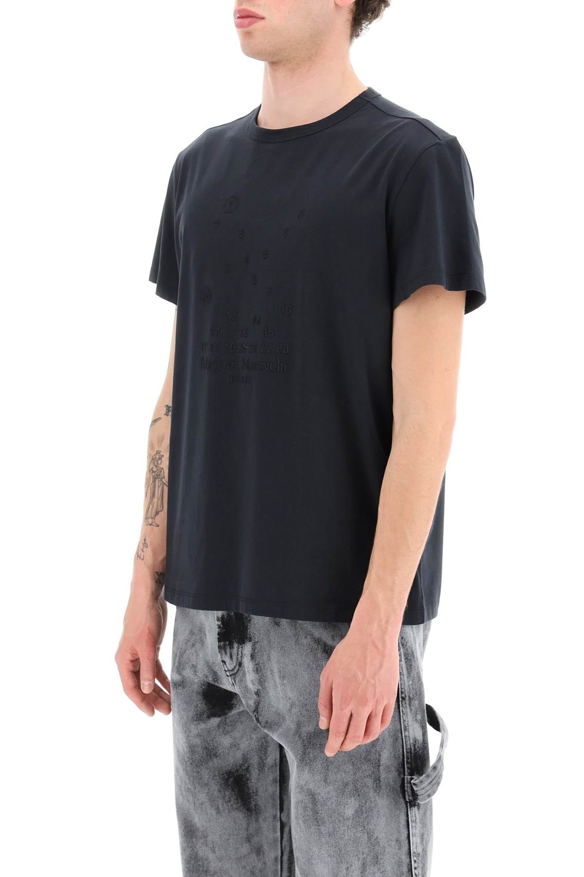 Maison Margiela Embroidered Logo T Shirt   Grey