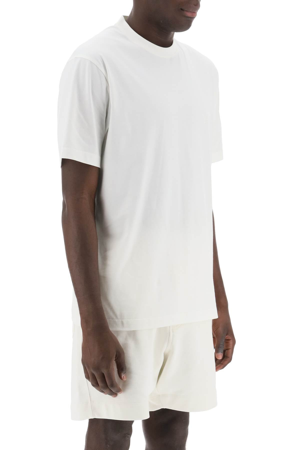 Y 3 T Shirt With Tonal Logo   White