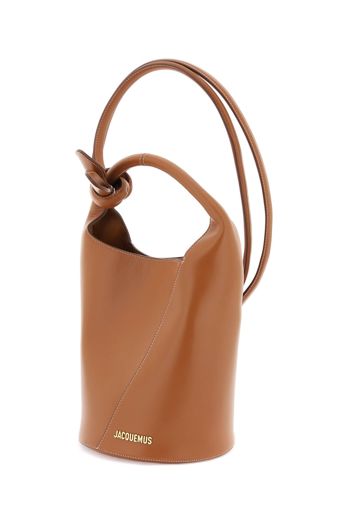 Jacquemus Replace With Double Quotele Petit Tourni Bucket Bag   Brown