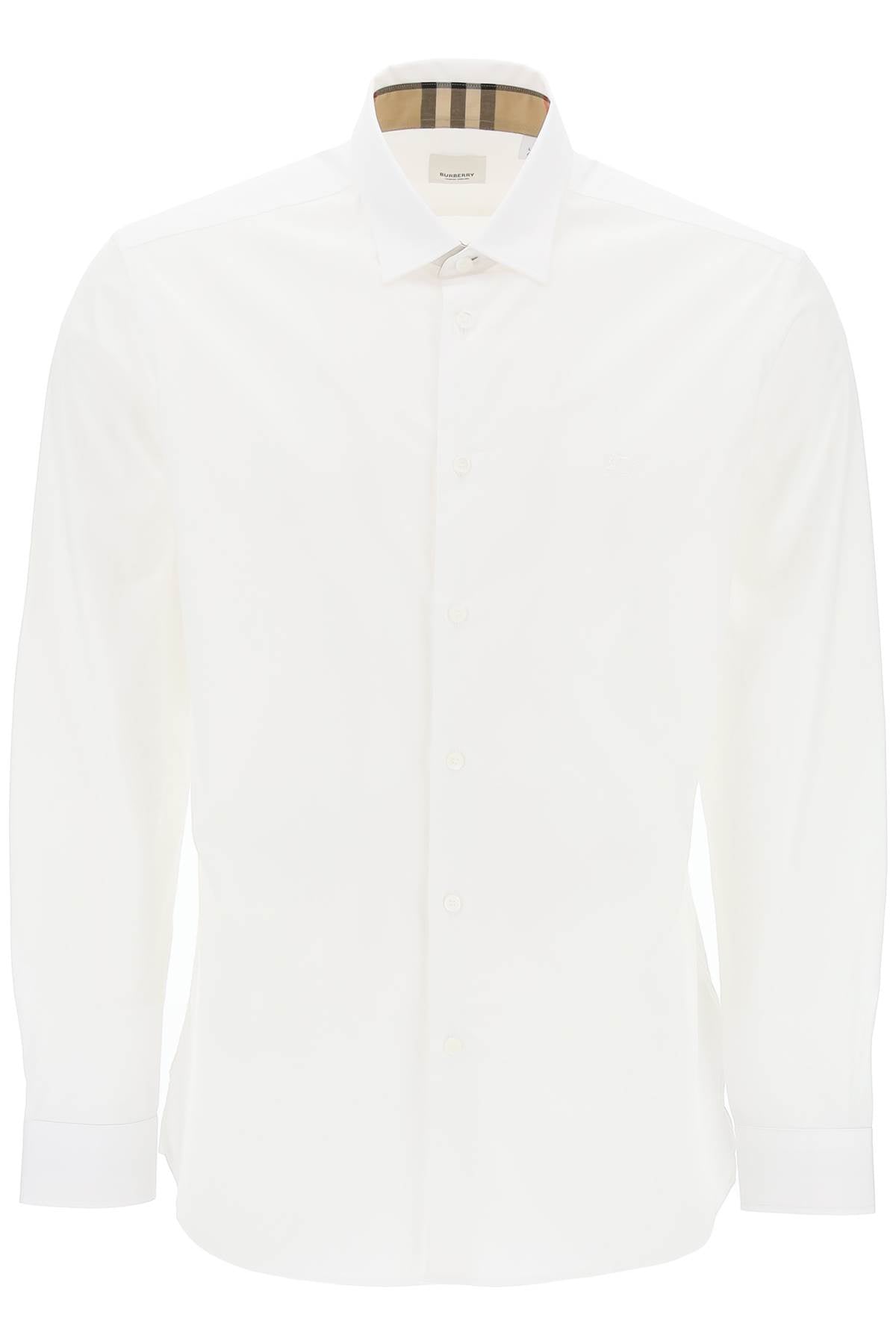 Burberry Sherfield Shirt In Stretch Cotton   White