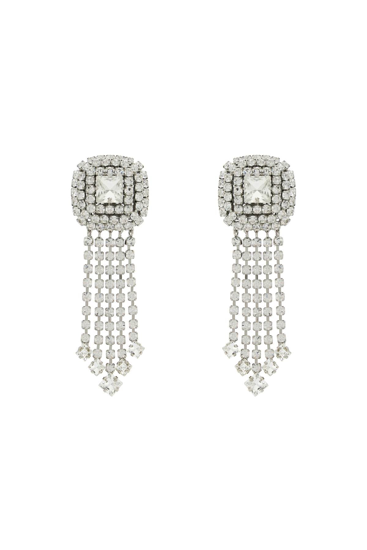 Alessandra Rich Dangling Clip On Earrings   Silver