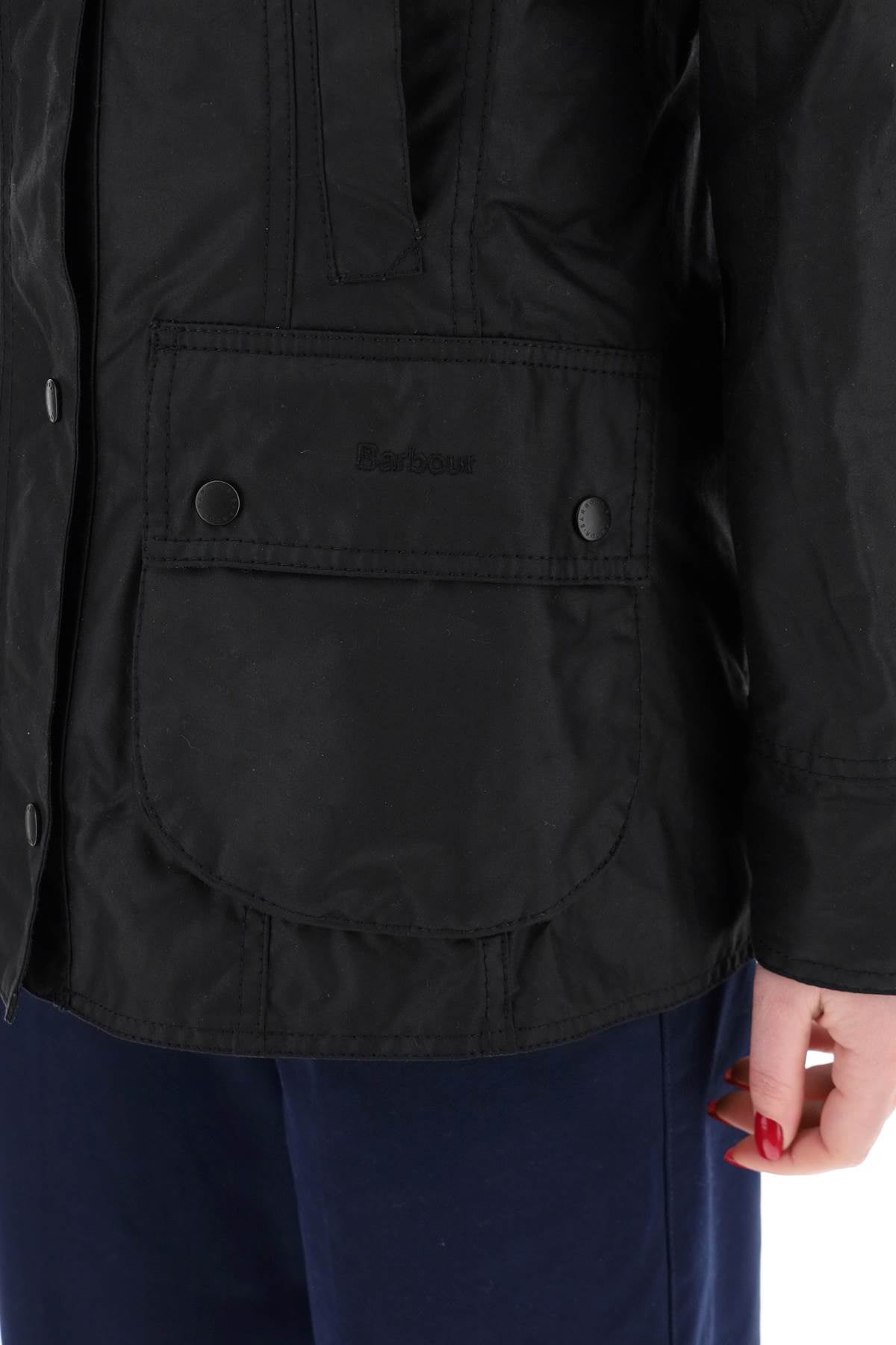 Barbour Beadnell Wax Jacket   Black