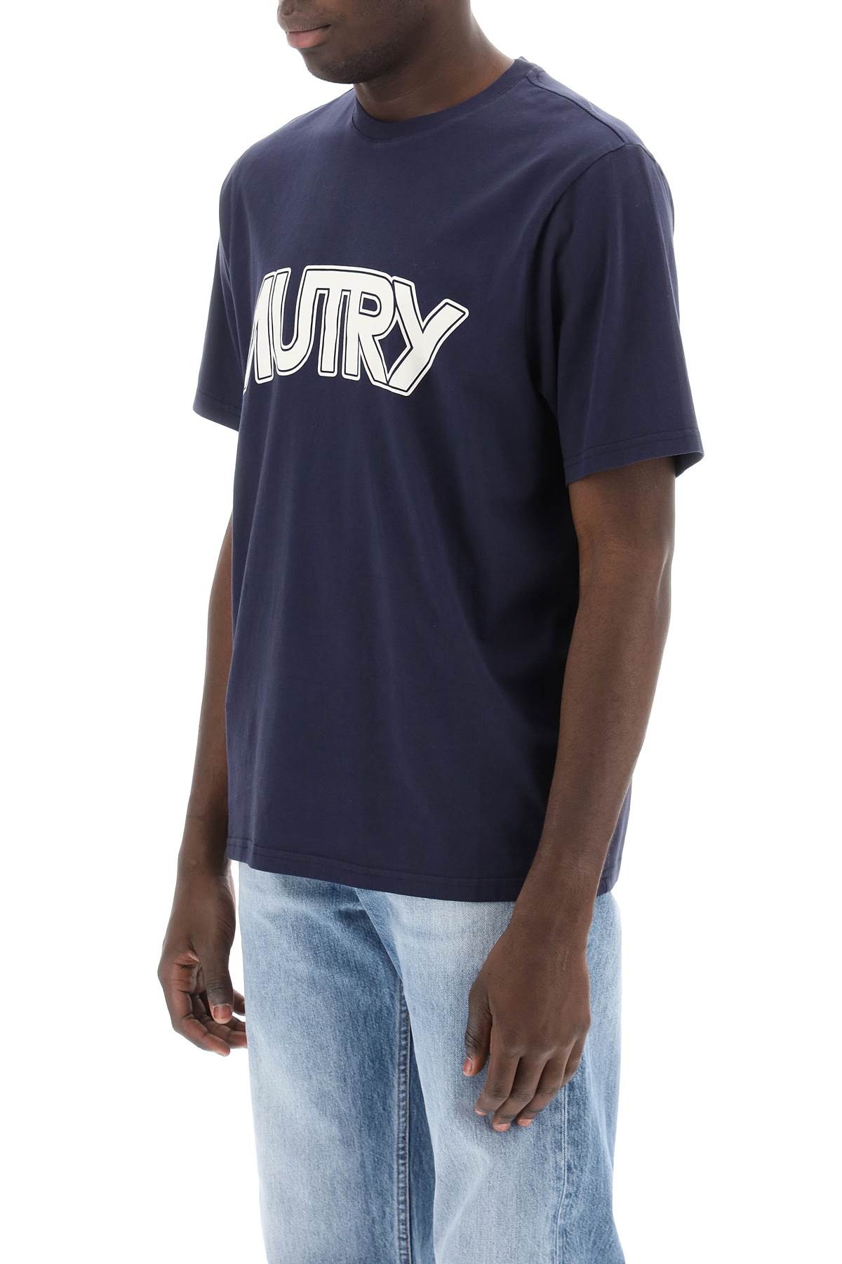 Autry T Shirt With Maxi Logo Print   Blue