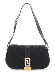 Versace Greca Goddess Satin Mini Bag   Black