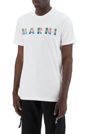 Marni Replace With Double Quotechecked Logo T Shirt With Square   White